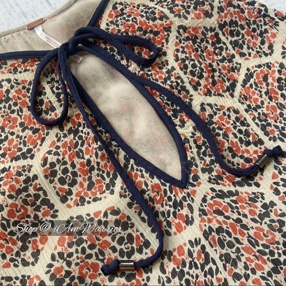 Free People rare abstract print crinkle top *shop@iamwarrior - Picture 5 of 12